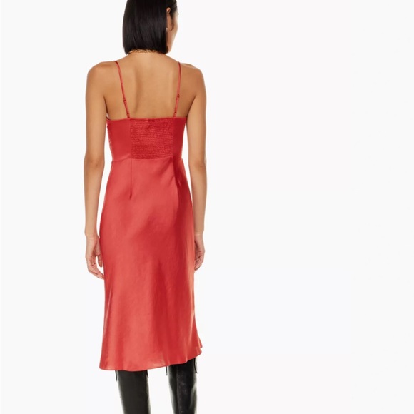 Wilfred Aritzia Bellow Midi Dress Rosy Red Sz 6 - Picture 5 of 5